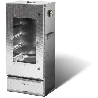 SMOKI Räucherofen Edelstahl V2A 85x39x33cm – Premium Räucherschrank für Fisch, Fleisch & Wurst – Heißräuchern & Kalträuchern – Gas & Kohle Räuchertonne mit Kindersicherung, Sichtscheibe & Thermometer