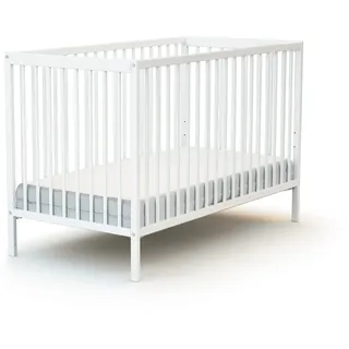 AT4 - Babybett 60 x 120 cm Essentiel weiß | 124 x 64,5 x 82 cm | Massivholz | ab Geburt | Schlafkomfort | Lattenrost | Gitterbett | Lattenrost | Lattenrost | Lattenrost | Lattenrost | Lattenrost | 3