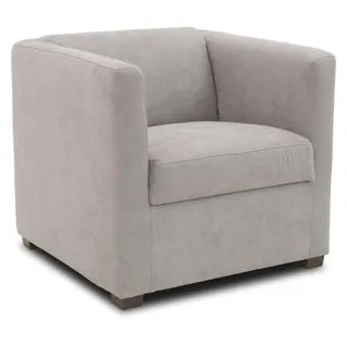 DOMO-Collection Loungesessel Bob FK, silber, mit Vierfußgestell aus Holz und Stoffbezug
