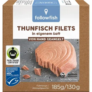 Followfood followfish Thunfisch Filets in eigenem Saft (130g)