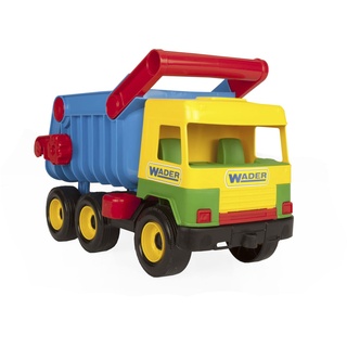 Wader 32051 - Middle Truck Kipper mit arretierbarer Mulde, gelb, Spielzeugauto ab 12 Monaten, ca. 43 cm, ideal als Geschenk zum Geburtstag, zu Ostern oder Weihnachten zum phantasie Bunt