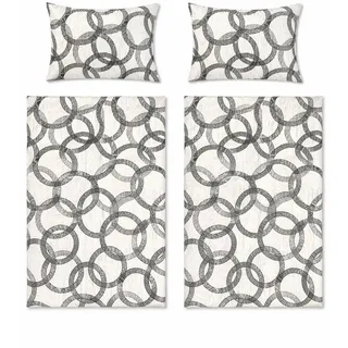 KH-Haushaltshandel Bettwäsche, Seersucker, Bettwäsche, Microfaser, 135x200cm, Seersucker, bügelfrei, Maritim weiß