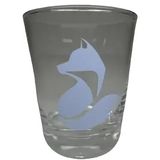 Lichtidee Teelicht Glas Windlicht Tischlicht Print blau mit Fuchs Herbst Handmade Unikat Maritim Geburtstag Ostern Muttertaggeschenk, Höhe 9cm,