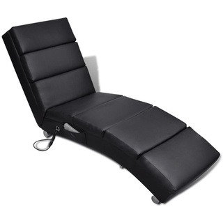 TV Sessel | Loungesessel bequemen - Massage-Relaxliege Schwarz Kunstleder für Büro-Wohnzimmer