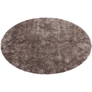 Hochflor-Teppich BRUNO BANANI "Alga" Teppiche Gr. Ø 120 cm, 40 mm, 1 St., grau (taupe) Shaggyteppich Teppich Esszimmerteppiche Teppiche Uni-Farben, besonders weich und kuschelig