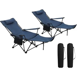 Woltu Campingstuhl 2er Set Blau