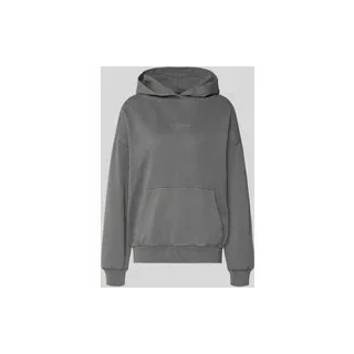 Oversized Hoodie mit Logo und Känguru-Tasche Modell 'CLARITA', Anthrazit, L