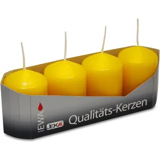 OLShop AG 3er Pack Stumpenkerzen goldgelb, ca. 40 x 60 mm (3 x 4 Stück) Kerze Kaminkerze Laternenkerze Dekoration
