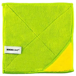 KOCHBLUME | Microfasertuch Putztuch 18 x 18cm | Aufnahmefähigeit bis 180 ml | Extra saugfähige Fasern | Farbe: limette|gelb