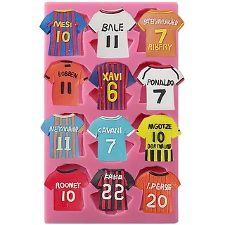 musykrafties Sport Fußballmannschaft Hemden Fussball Trikots Fondant Silikon Kuchen Dekorations Werkzeug für Sugarcraft Cupcake Deckel Schokolade Exoxidharz Guss Polymer Tonboden Wachs Basteln