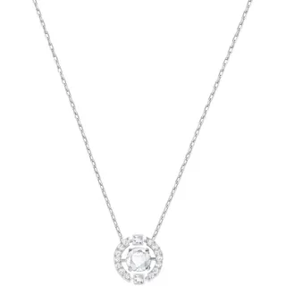 Swarovski Una Halskette Rund Weiß Kristall Rhodiniert