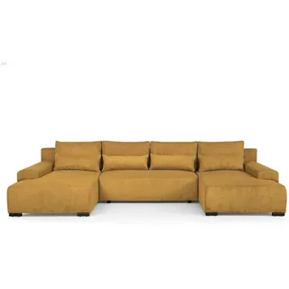 Beautysofa Wohnlandschaft, Gelb, Textil, U-Form, 350x85x186 cm, Wohnzimmer, Sofas & Couches, Wohnlandschaften, Wohnlandschaften in U-Form