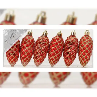MAGIC: The Gathering 6 Zapfen Christbaumschmuck Kunststoff Weihnachtskugeln Anhänger rot