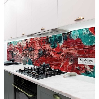 MyMaxxi Dekorationsfolie Küchenrückwand Gemälde türkis selbstklebend Spritzschutz Folie 280 cm x 60 cm