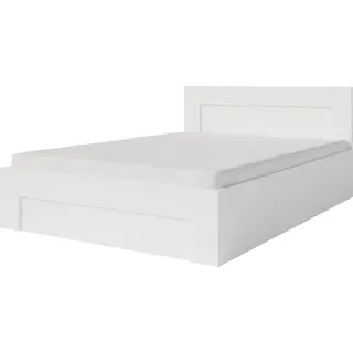 FURMEB24 - WER - 180 x 200 cm Bettgestell mit Lattenrost - Metall Bettrahmen mit ger€umigem Boxkasten - Wei - Seitliche ffnung - Weiß