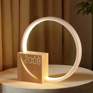 Blonbar 4 in 1 Lichtwecker, Nachttischlampe mit Tageslichtfunktion, 2 Wecker mit 10 Naturklängen,Touch-Steuerung Dimmbar,Nachtlicht mit 3 Helligkeitsstufen,USB-Ladefunktion für Schlafzimmer Wohnzimmer
