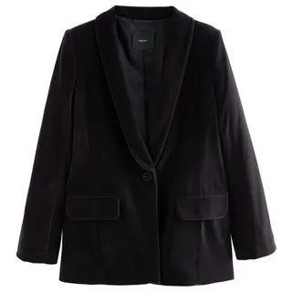 Next Jackenblazer Einreihiger Samtblazer, Kurzgröße (1-tlg) braun 19 (GB: 10 Petite)