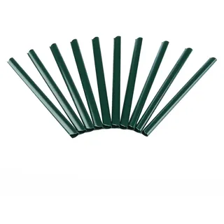 Mucola Klemmschienen für PVC Sichtschutzstreifen 10 Stück 190 mm Grün | Befestigungsclips Doppelstabmattenzaun, Klemmen, UV-Beschichtung gegen Ausbleichen, werkzeuglos beidseitig aufsteckbar, 15 mm