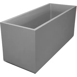 Ondis24 Pflanzkübel Blumenkübel Blumentopf Basalt 100cm, Schiefer Optik mit Wasserspeicher, Winterfest (Beton Hellgrau)