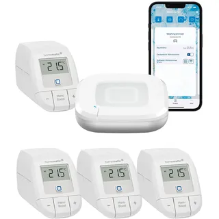 Homematic IP Heizkörperthermostat Starter Bundle Heizen Basic für 4 Heizkörper 1 St. Weiß