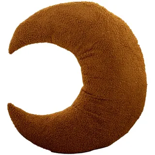 Uixxducc Mond Kissen Kinder Kuschelkissen 45x45cm - Flauschiges Mond Zierkissen Plüsch Kissen Dekokissen - Mond Deko Kissen Kinderzimmer (Braun)