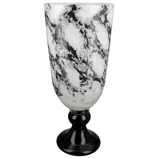 GILDE Dekovase TROPHY Vase - schwarz, weiß - Glas - H. 31cm - Dekovase (1 Stück), Elegante Glasvase - Blumenvase für stilvolle Tischdeko und Vasen-Deko schwarz