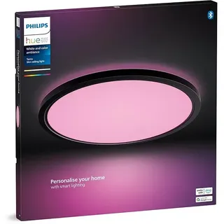 Philips Hue LED-Panel rund White & Color Ambiance Tento XL  (25 W, Ø x H: 54,2 x 3,56 cm, Schwarz, RGBW)