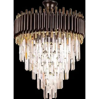 JVmoebel Kronleuchter Eleganter Deckenleuchter aus Kristall in Gold, Made in Europa goldfarben