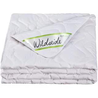 franknatur Naturfaserbettdecke Gabrina, Füllung: 60% Seide, 40% Baumwolle, Bezug: 100% Baumwolle, Leichte Sommer-Bettdecke mit Wildseide weiß 155 cm x 220 cm