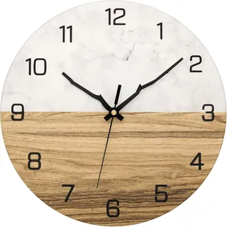 Moderne Wanduhr Aus Metall, 30 Cm, Große Marmor-holz-uhr, Geräuschlos, Ohne Ticken, Für Wohnzimmer, Schlafzimmer, Küche, Zuhause, Büro