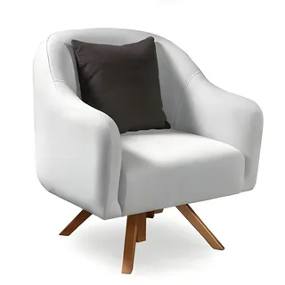 JVMöbel Lounge-Sessel 79 x 84 x 80 cm Weiß mit Kissen