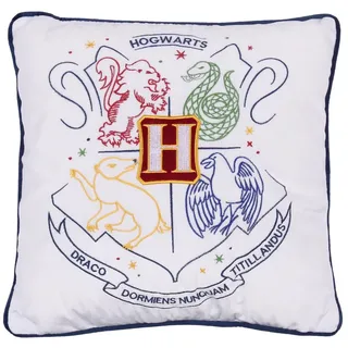 Harry Potter Kopfkissen Dunkelblau-weißes Kissen HOGWARTS Harry Potter 40x40 cm blau