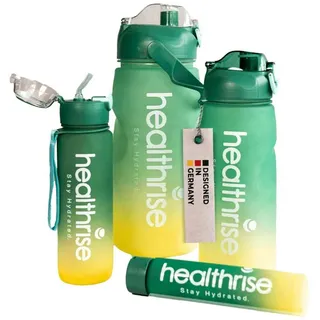 health rise Trinkflaschen Set 4-in-1 | stapelbare Wasserflaschen | für Fitnessstudio, Reisen, | Outdoor | BPA-frei