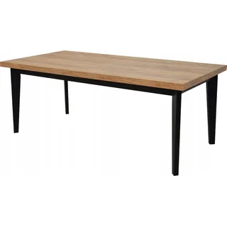 Loft schwarzer Klapptisch Eiche Craft 90x170/250 - Schwarz/Braun