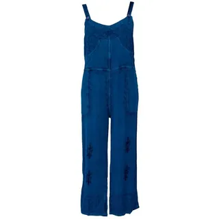 Guru-Shop Relaxhose Latzhose, Boho Hose, bestickter Overall -.. alternative Bekleidung blau