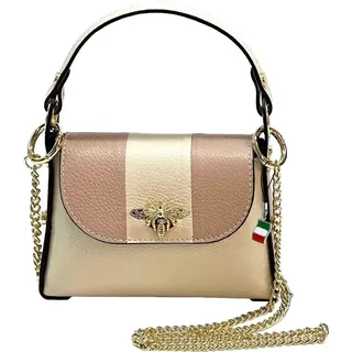 FLORENCE Umhängetasche Leder Beige/Pink