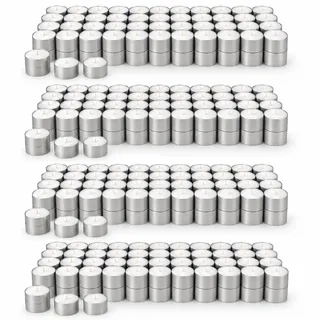 M.Professional Teelichter 8 Stunden – 400 Stück, weiße Teelichter mit langer Brenndauer, unparfümiert, für Gastronomie, Hochzeit & Zuhause