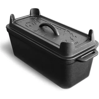 BURNHARD® Gusseisen Brotbackform Mit Deckel 3,5 L Rechteckig, Pre-Seasoned, Kast