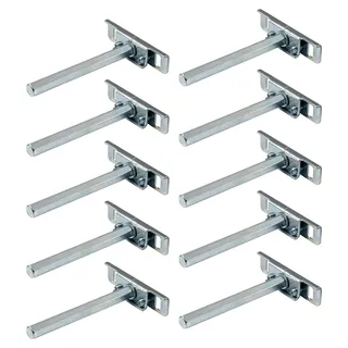 Gedotec Tablarträger Stahl blau hell verzinkt - CLEVER | 50 Stück Regalträger Metall - Schwerlastträger | Regalhalterung Wand-Montage | Regal-Bodenträger unsichtbar | Wandregalträger rostfrei
