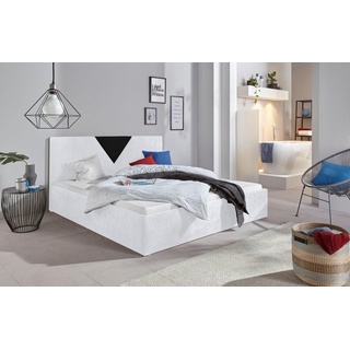 Westfalia Schlafkomfort Polsterbett Malibu, inkl. Bettkasten bei Ausführung mit Matratze schwarz|weiß 212 cm x 212 cm x 42 cm
