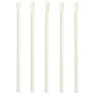 Papstar Trinkhalme mit Löffel 20 cm 100 St. Weiß