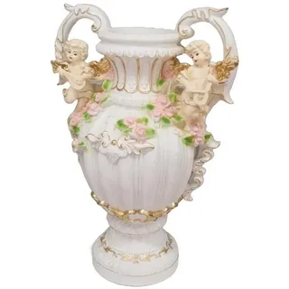 JVmoebel Dekovase Design Blumen Topf XXL Vase Vasen Handarbeit Deko Kelch Pokal 70cm, Made in Europa weiß