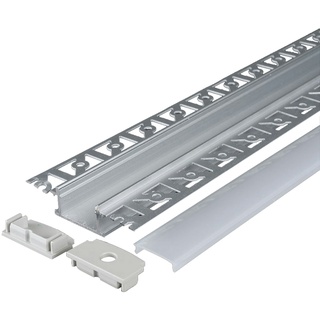 2m LED Aluminium Profil Unterputz Leiste Rigips Trockenbau Gewebe für LED-Streifen Profil P