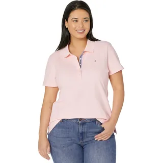 Tommy Hilfiger Klassisches kurzärmeliges Damen-Poloshirt (Standard und Übergröße) - Pink - Mittel - M