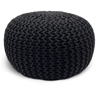 Casamia Sitzhocker »Pouf outdoor Sitzpouf ø55cm Pouf Bodenkissen Sitzkissen Hocker wasserfest rund nachhaltig Pouf Garte«, Styroporkügelchen im Inlett schwarz