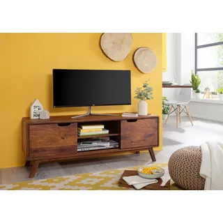 MASSIVMOEBEL24.DE Malmö 2 TV-Lowboard 134x48 cm Walnuss Lackiert Holz