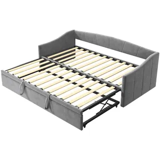 Tagesbett, Grau, Holz, 190x74.5x210 cm, Wohnzimmer, Sofas & Couches, Schlafsofas