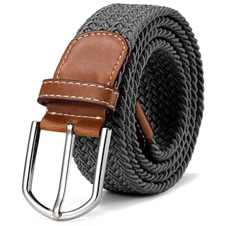 DonDon Stretchgürtel Stretchgürtel geflochten und elastisch (Packung, 1-St) geflochtener Stretchgürtel, für Damen und Herren, bis 120 cm grau