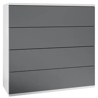 Vladon Pavos V3 76 x 76 x 35 cm Weiß matt / Anthrazit matt