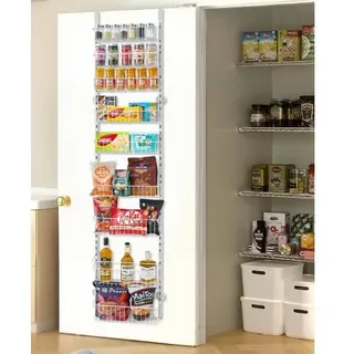 Vorratsschrank Speisekammer-organizer Aufbewahrung Über Der Tür, 9-stufige Gewürzregale Zum Aufhängen Aus Stahl, Verstellbare Lagerregale Für Die Wand, Für Zuhause Küche Badezimmer, Weiß